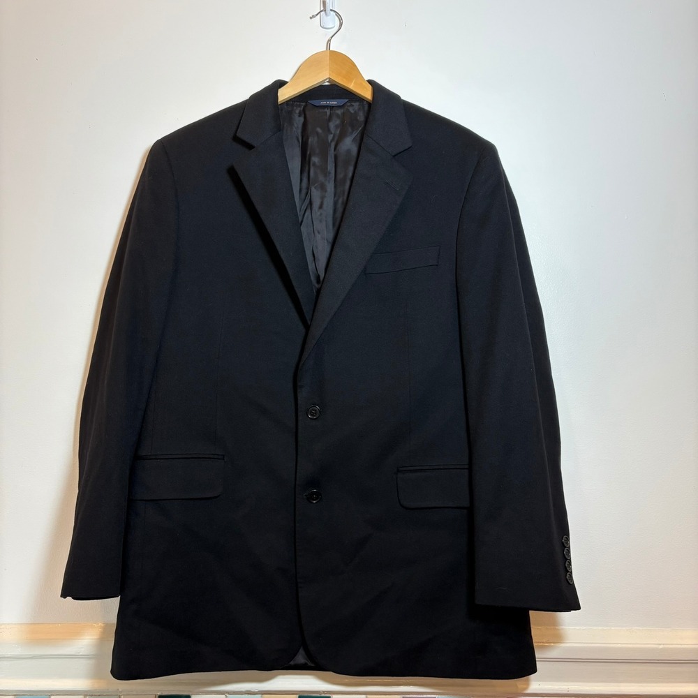 Brooks Brothers 100% Cashmere Blazer‎ 44L Black Loro Piana Canada Made Brookwood